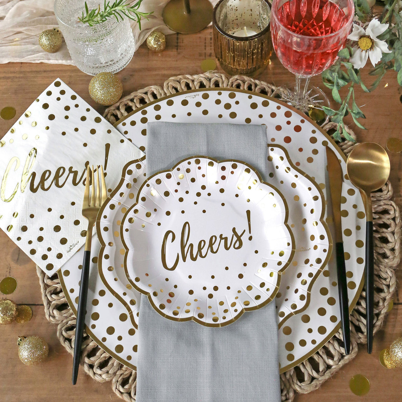 Cheers 72 Piece Party Tableware Set (24 Guests) | My Wedding Favors | Alternate Image 2