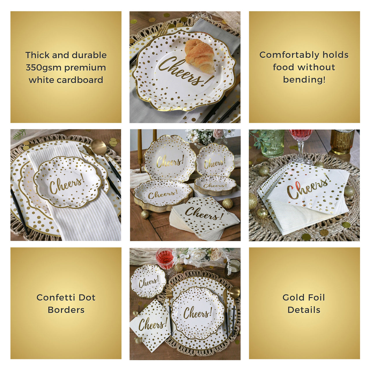 Cheers 72 Piece Party Tableware Set (24 Guests) | My Wedding Favors | Alternate Image 5