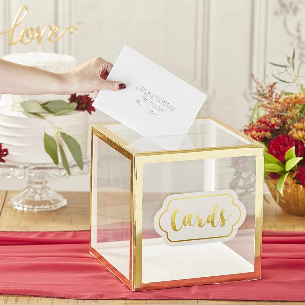 Gold Frame Collapsible Acrylic Card Box