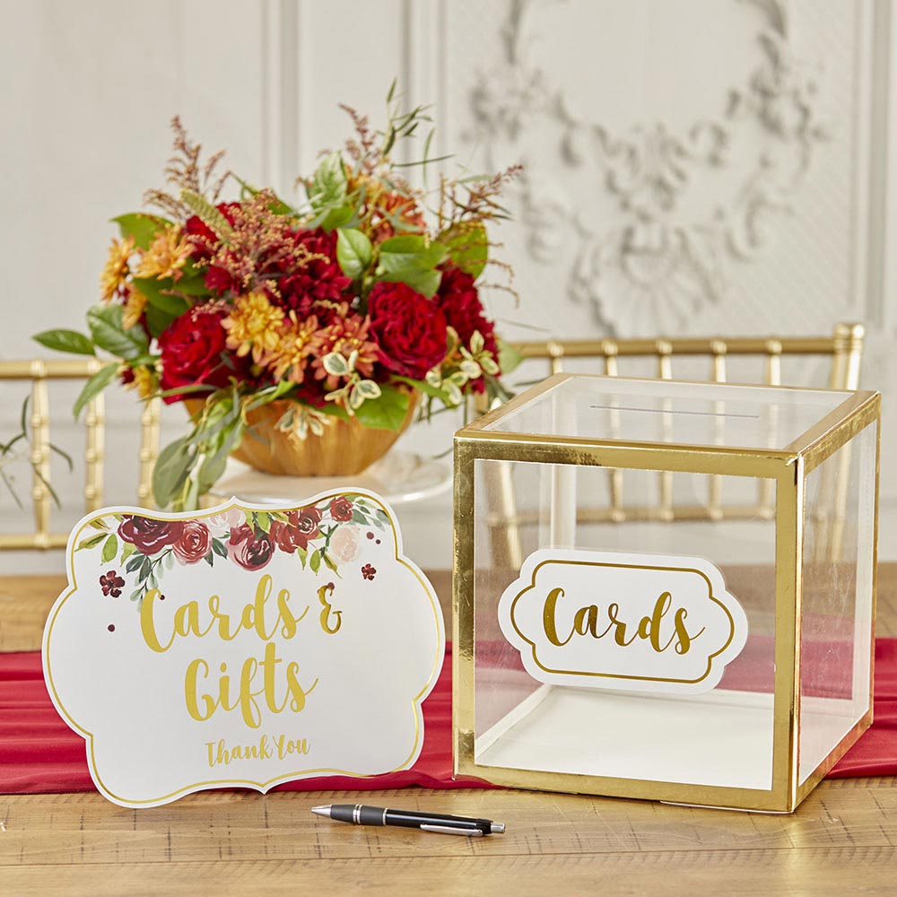 Gold Frame Collapsible Acrylic Card Box