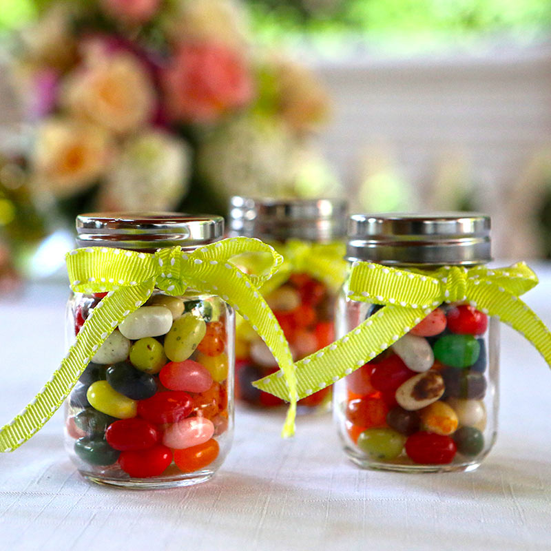 Mini Glass Mason Jars pack of 6 Rustic Country Wedding Favors 