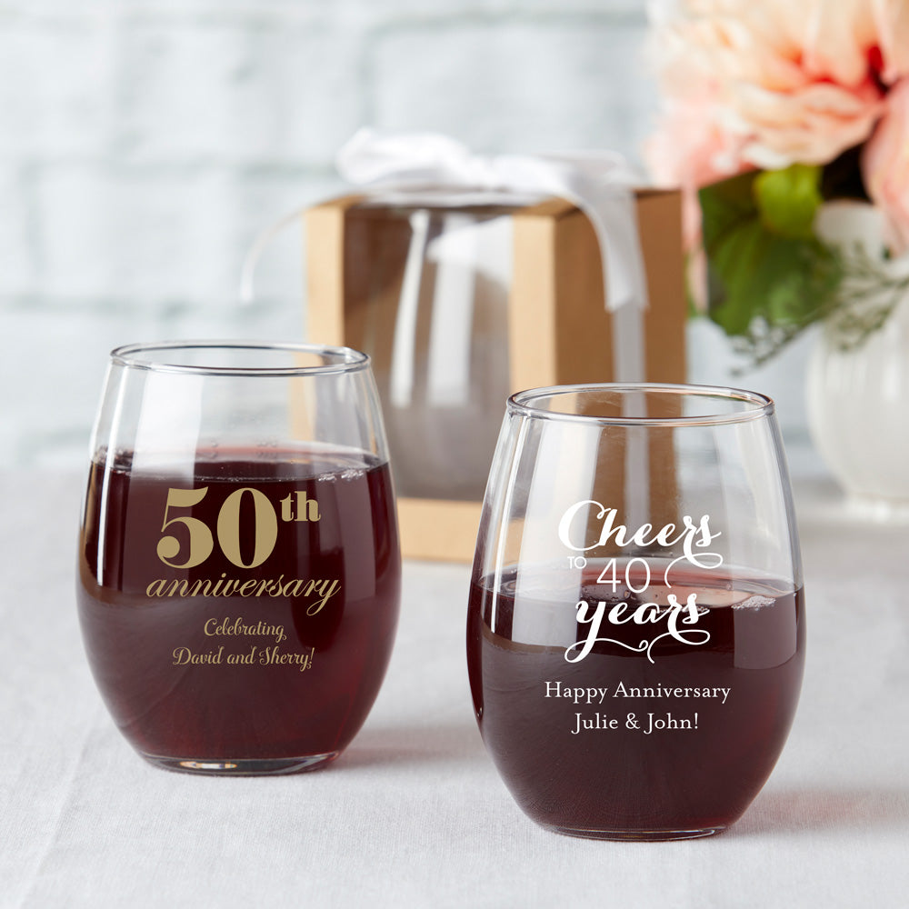 4 Leaf Clover Stemless Wine Glasses, Set of 2, Custom Wine Glass