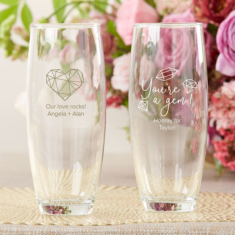 Stemless Champagne Flutes Personalized Custom Bridesmaid Gift
